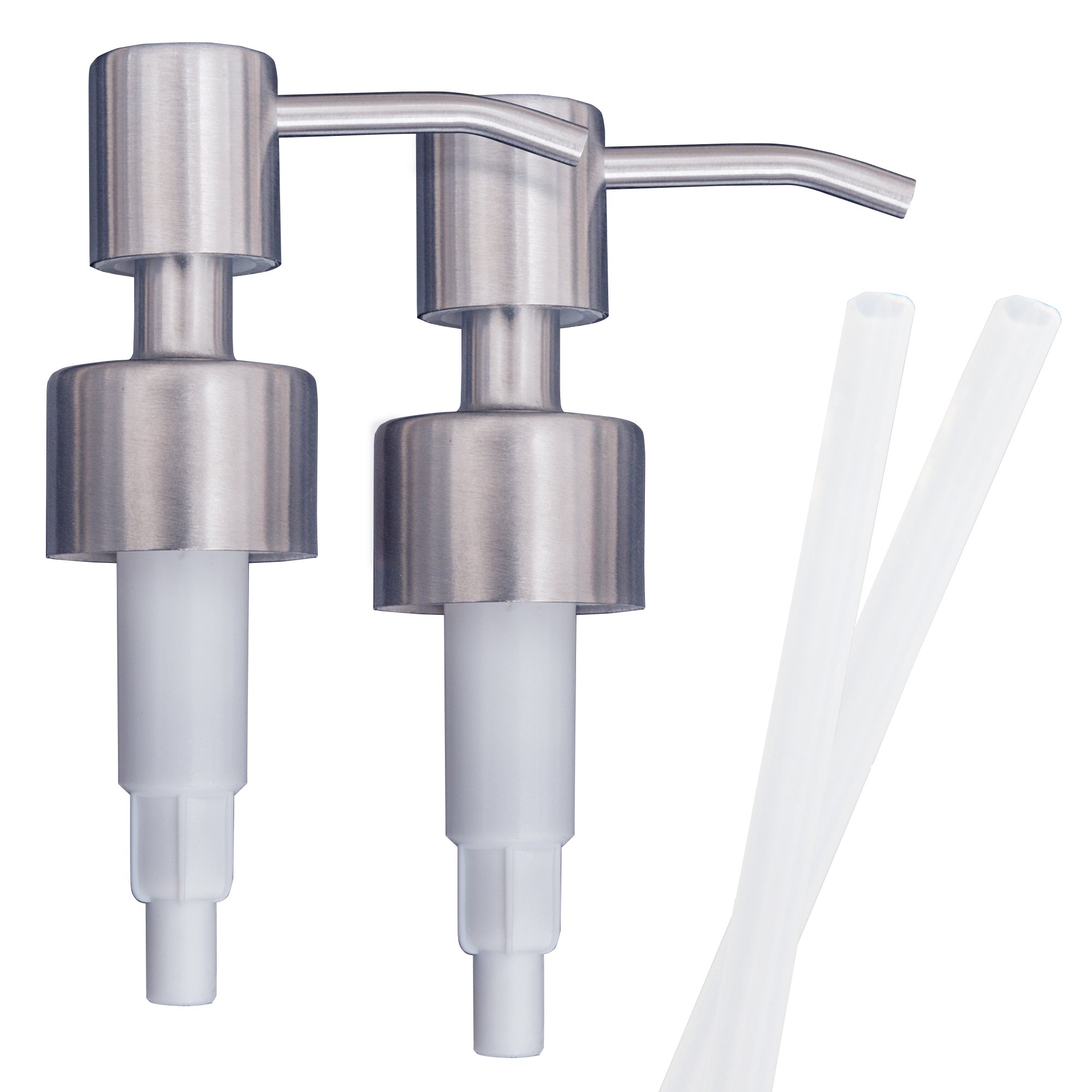Top Home Store Stainless Steel Soap & Lotion Dispenser Pumps, Brushed Nickel Replacement (2 Pack)