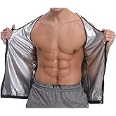 Dokelovy Men's Sauna Vest with Zipper, Heat Trapping Sweat Enhancing Waist Trainer Tank Top for Gym Running Compression Shirt