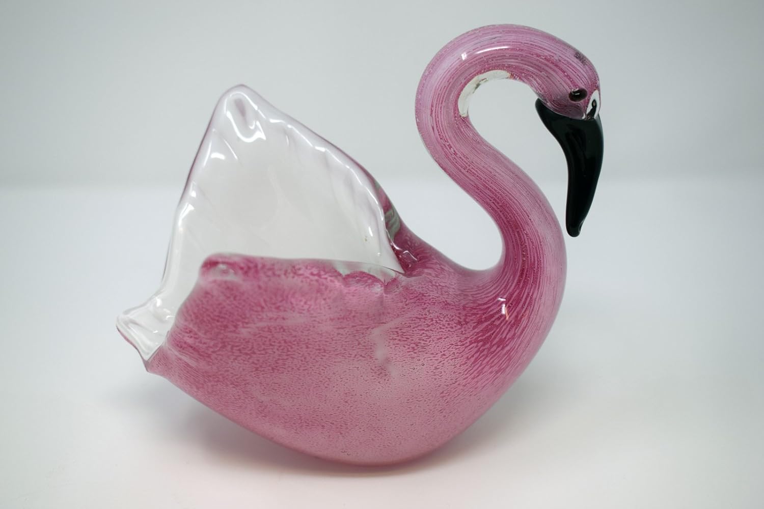 Juliana Objets d'art Glass Ornament or Paperweight Figure Pink Swan