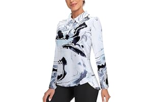 Tanst Sky Women's Golf Shirt UPF 50+ Long Sleeve Quarter Zip Pullover Athletic Hiking Workout Tops