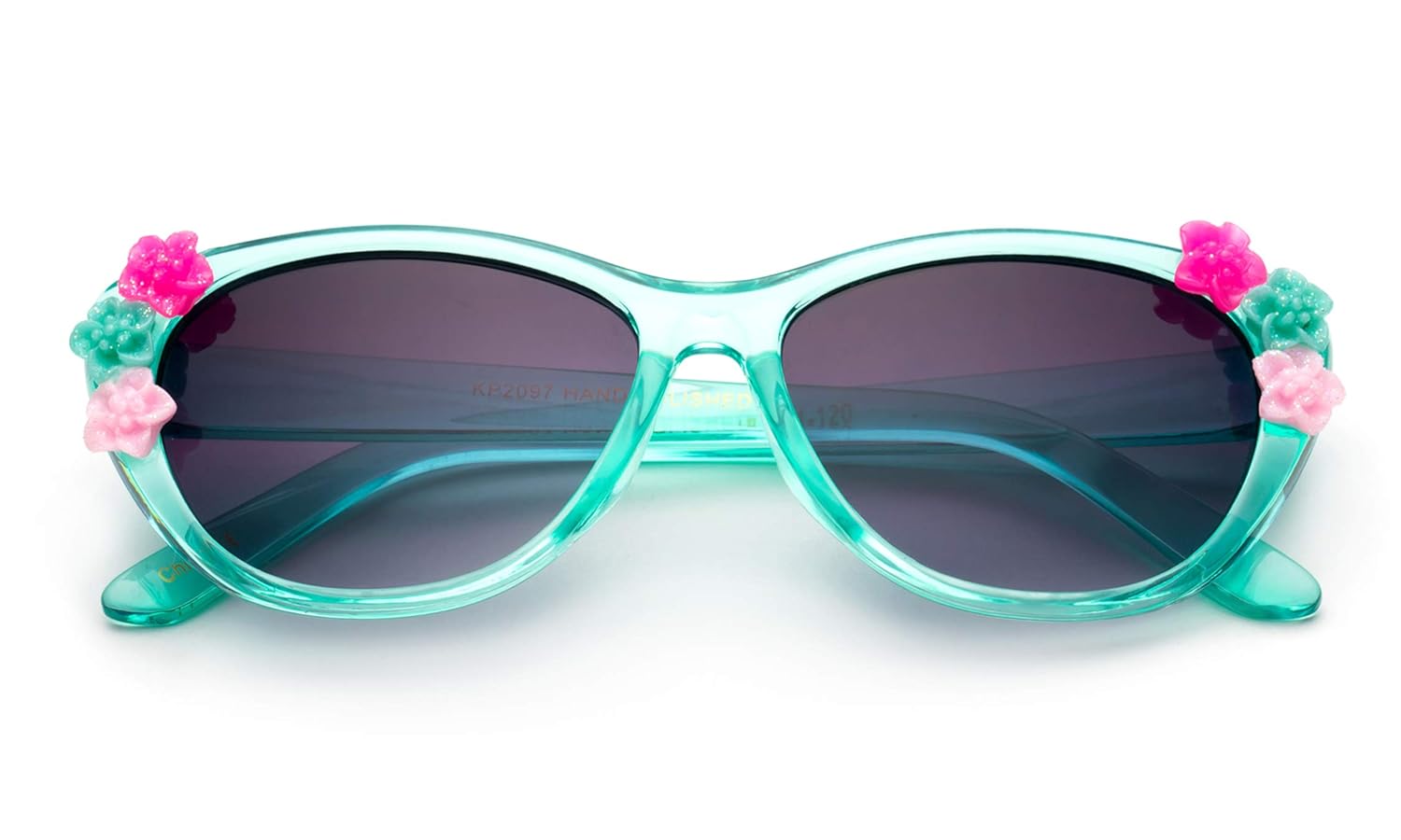 Kids Girls Toddlers Fashion Sunglasses Cateye Cute Sunglasses with Flowers UV Protection w//Pouch Newbee Fashion 0-5 YRS