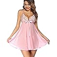 Avidlove Women's Lingerie Lace Babydoll Strap Chemise Mesh Sleepwear Outfits