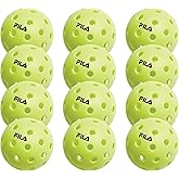FILA Accessories Outdoor Pickleball Balls - Pickleball Set, Regulation Size Outdoor Pickleballs with 40 Holes (Lime Green), P