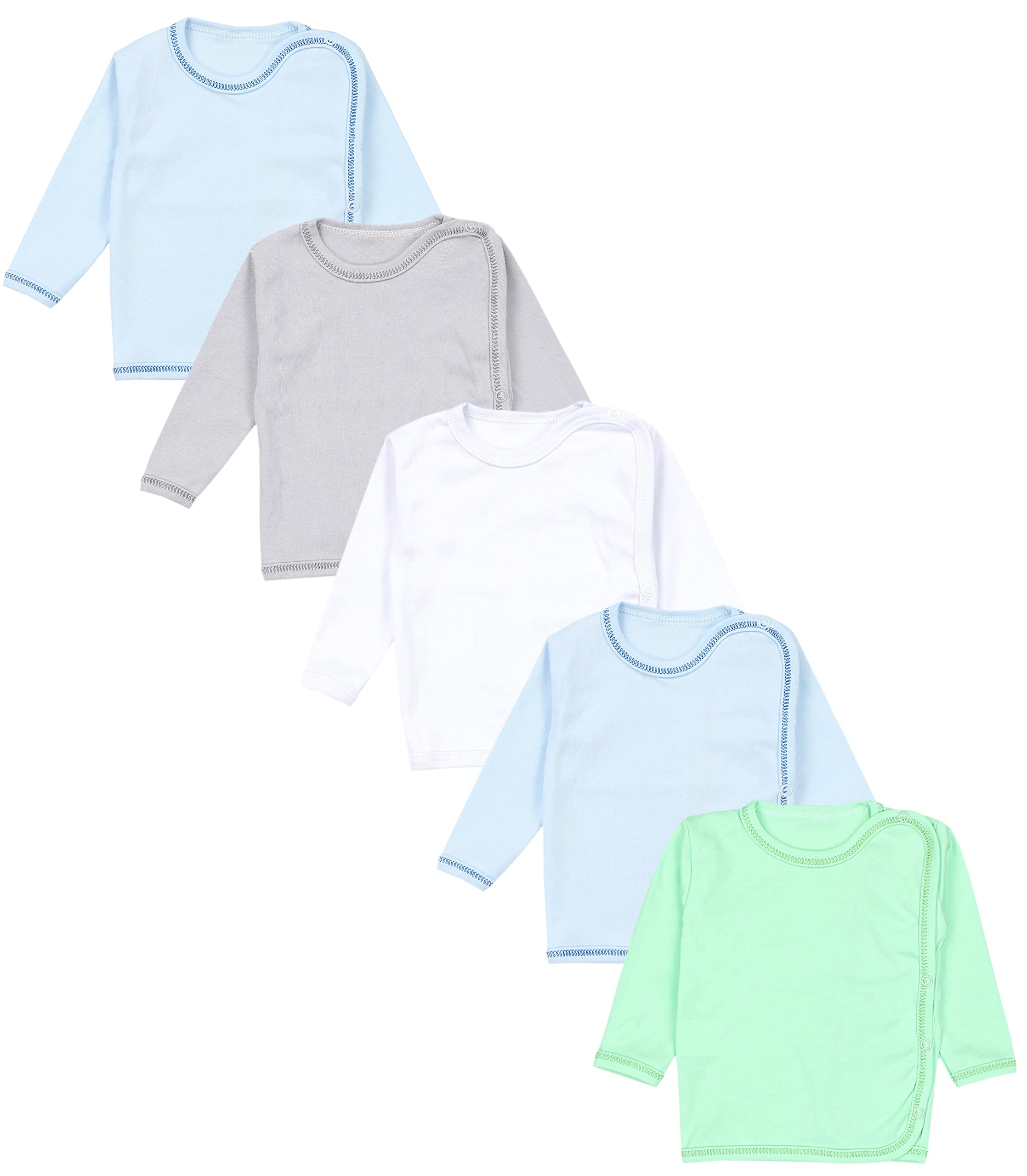 TupTam Baby Long Sleeve Wrap Vests Pack of 5, Boy, 62