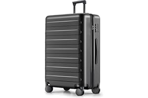 NINETYGO 28 Inch Luggage with Spinner Wheels, Checked Luggage, Large Luggage for 10-14 Days Travel, 100% Hardshell PC, TSA Lock, 30.3 X 19.8 X 11.4 (Black, Rhine)