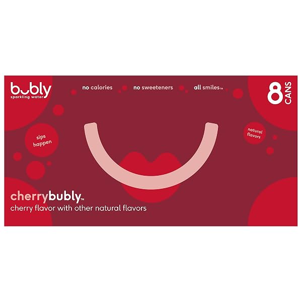 BUBLY SPARKLING WATER, CHERRY, 12 OUNCE (PACK OF 8)