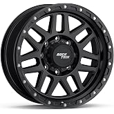 RockTrix RT110 18x9 inch Off-Road Wheels Compatible with 1994-2013 Ram 2500 3500 and For Silverado 2500 HD 3500 HD (1999-2010), 8x165.1 8x6.5 Bolt Pattern -12mm Offset, Black Rims