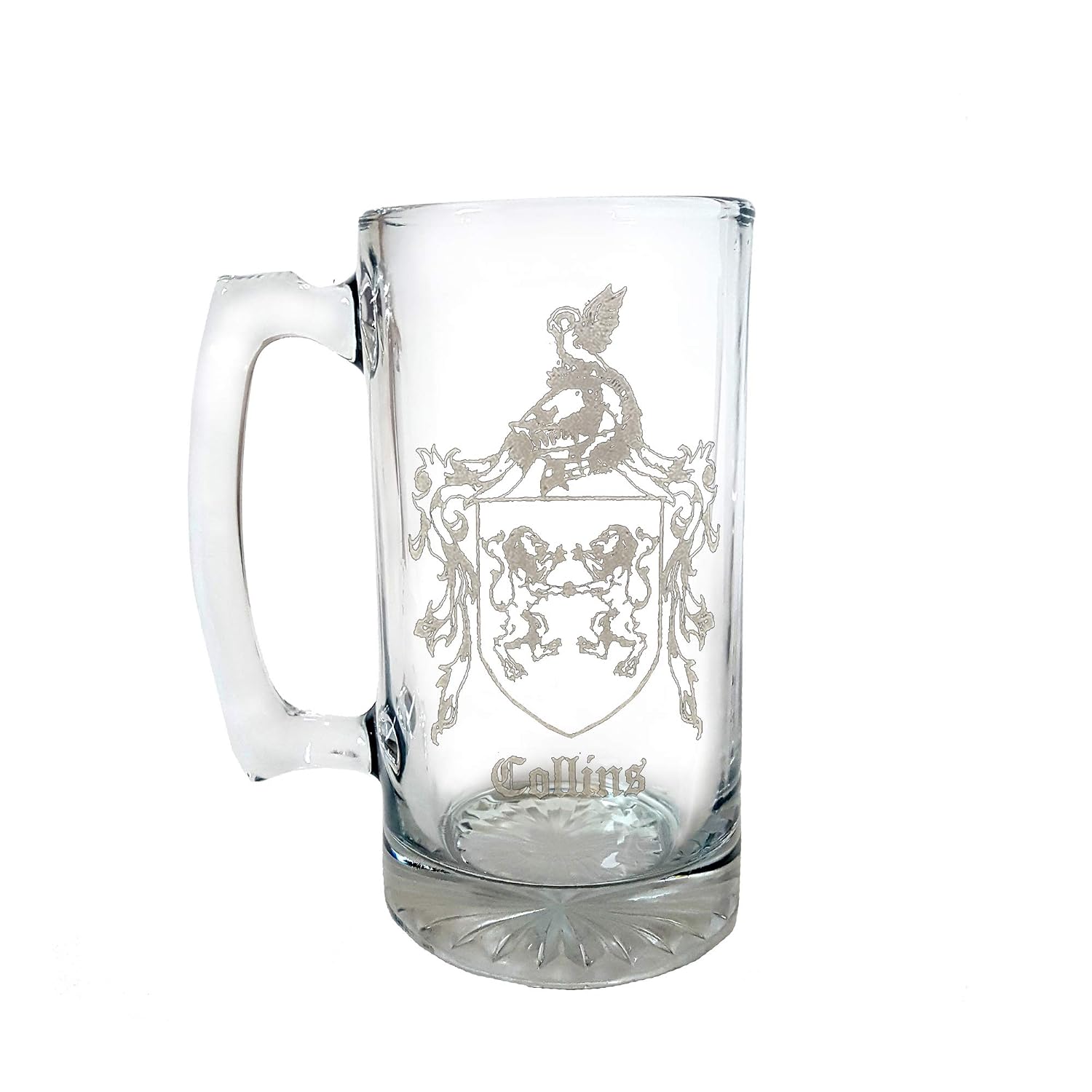 personalized beer stein with family crest