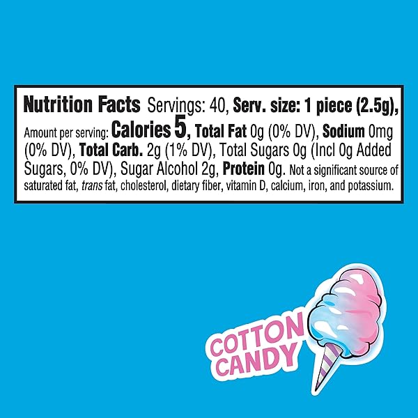 TRIDENT VIBES SUGAR-FREE CHEWING GUM, COTTON CANDY FLAVOR, EASTER BASKET ESSENTIALS STUFFERS FOR KIDS AND ADULTS, 40 PIECES