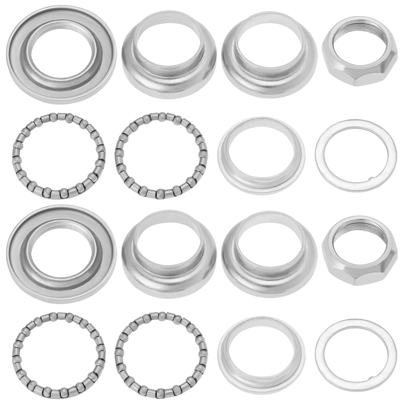 The Lord of the Tools 2 Sets Bicycle Headset Combo Scooter Front Fork Bowl Set for British Fork Scooters Compatible with Dolphin Scooters Silver