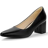 IDIFU Women's Pumps Closed Toe Low Chunky Block Heels Dress Shoes for Women Office Work Business Wedding Prom Shoes Trendy Comfortable Pointed Toe Short Thick Heels Pumps