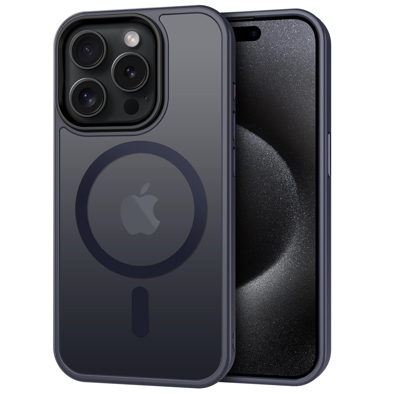 Photo 1 of CACOE Magnetic Case for iPhone 15 Pro Max 2023 6.7 inch-Compatible with MagSafe & Magnetic Car Phone Mount,Anti-Fingerprint TPU Thin Phone Cases Cover Protective Shockproof Dark Blue