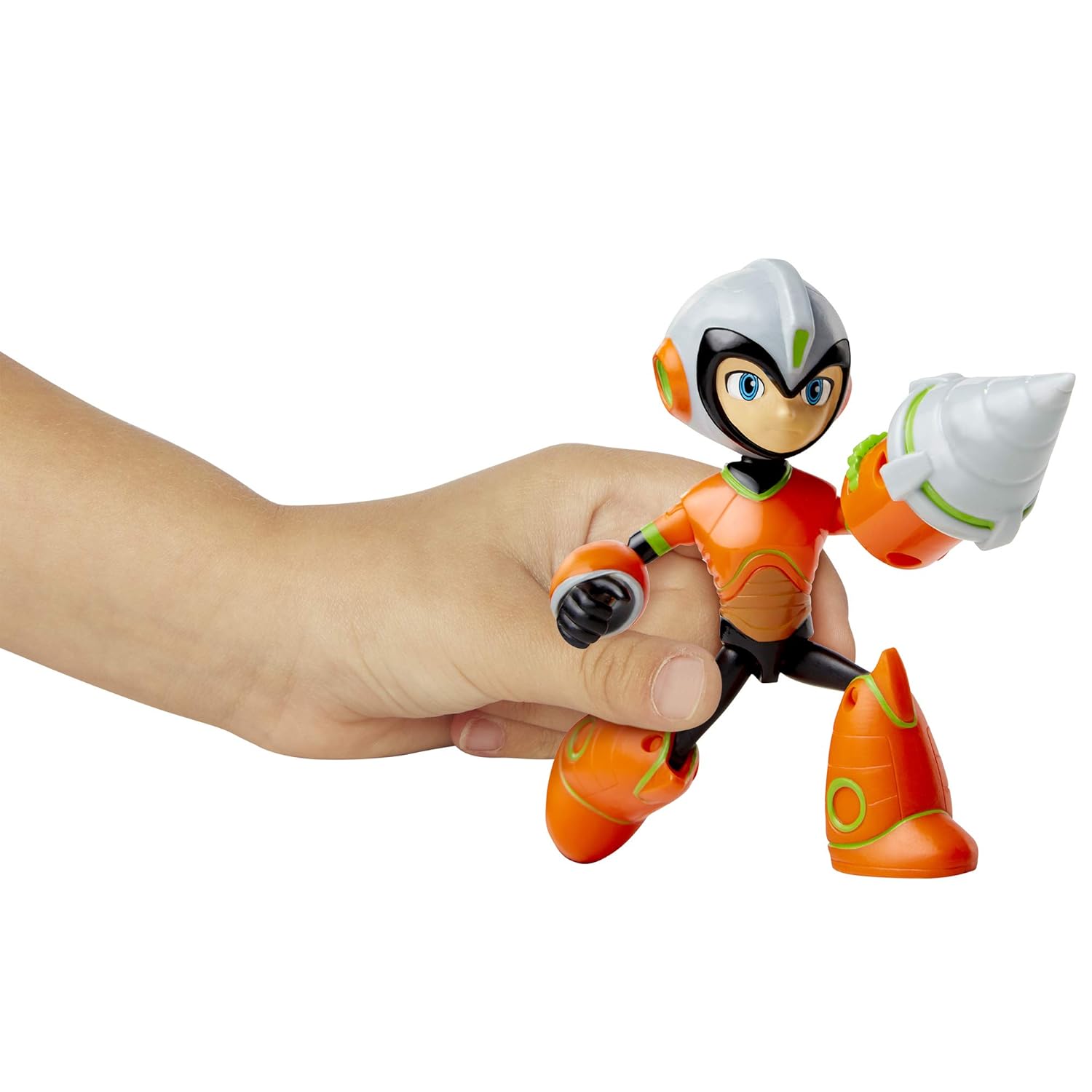 Mega Man Fully Charged Deluxe Guts Man Articulated Action Figure With Expanding Belly And Guts Man