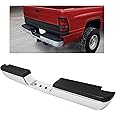 KUAFU Rear Bumper Assembly Compatible with 1994-2002 Dodge Ram 1500 2500 Fleetside/Styleside W/Step Pads Silvery+Black Steel+Plastic Powder Coated+Chrome Heavy Duty CH1102328