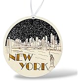 New York City New York Laser Engraved Wooden Ornament – Handmade Wood Christmas Ornament, NYC Souvenir Gift, Rustic Holiday Décor, Travel Keepsake, Laser Cut Ornament Made in USA