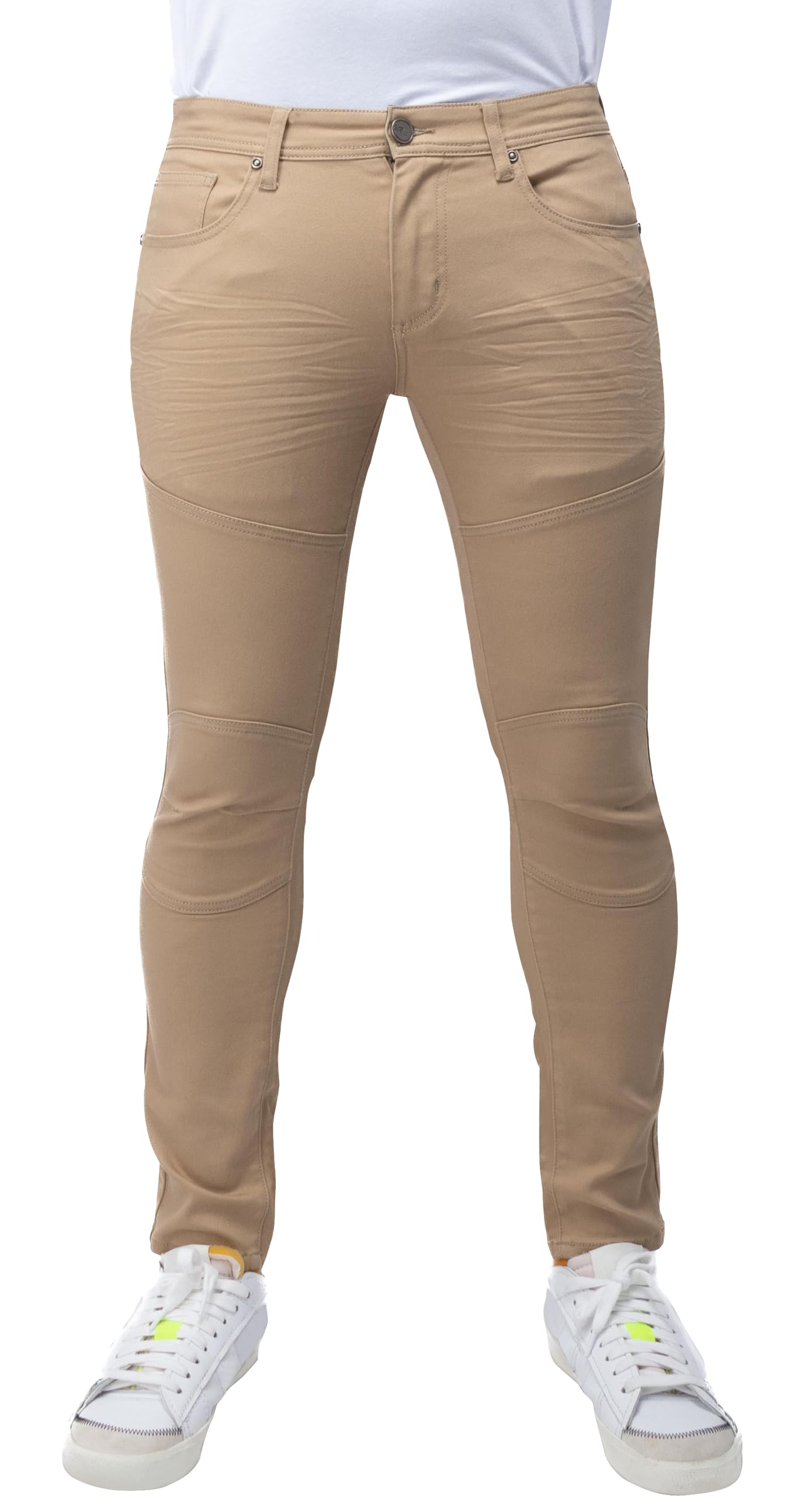 X RAY Jeans Men’s Stretch Pants, Slim Fit Flexible Commuter Colored Denim Jeans, Casual Pants for Men, Commuter 12031 – Khaki, 34W X 32L