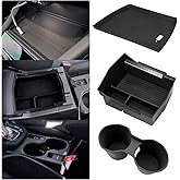 3PCS Custom for 2025 Subaru Forester Center Console Organizer Accessories, Including Center Console Armrest Storage Tray Box & Silicone Cup Holder & Wireless Charging Pad Non-Slip Mat Easy Removal