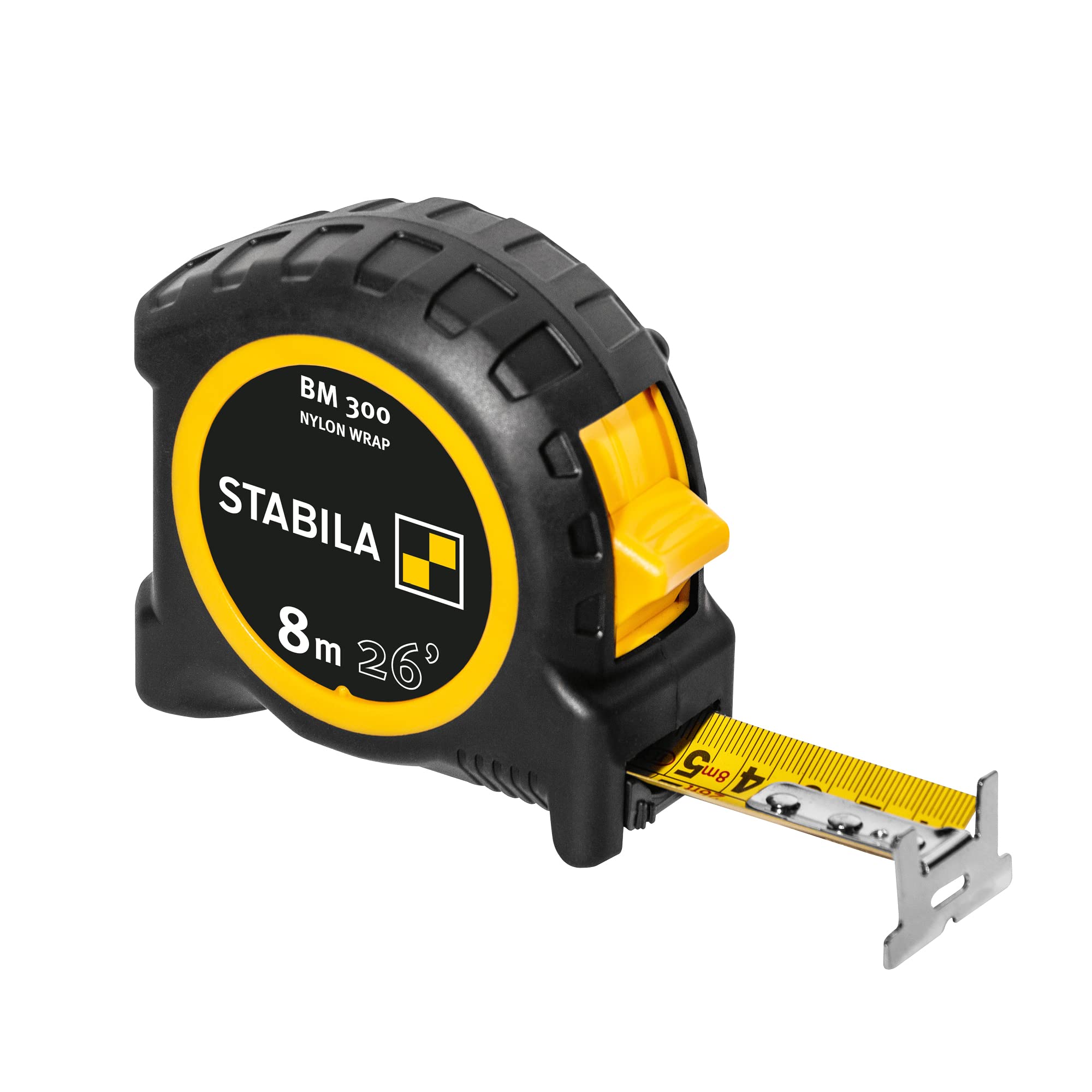 STABILA BM 300, 8 m, cm scale BM300, 8 m / 26 inch pocket tape measure, black/yellow