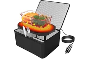 BYQIYE Personal Portable Oven Food Warmer 12V Mini Oven Electric Heated Launch Box Food Warming Tote Meals Reheating & Frozen/Raw Food Cooking On-The-Go for Vehicle/Truck/Car and more