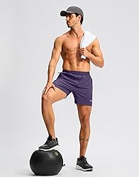 Pudolla Men's Running Athletic Shorts with 3 Zipper