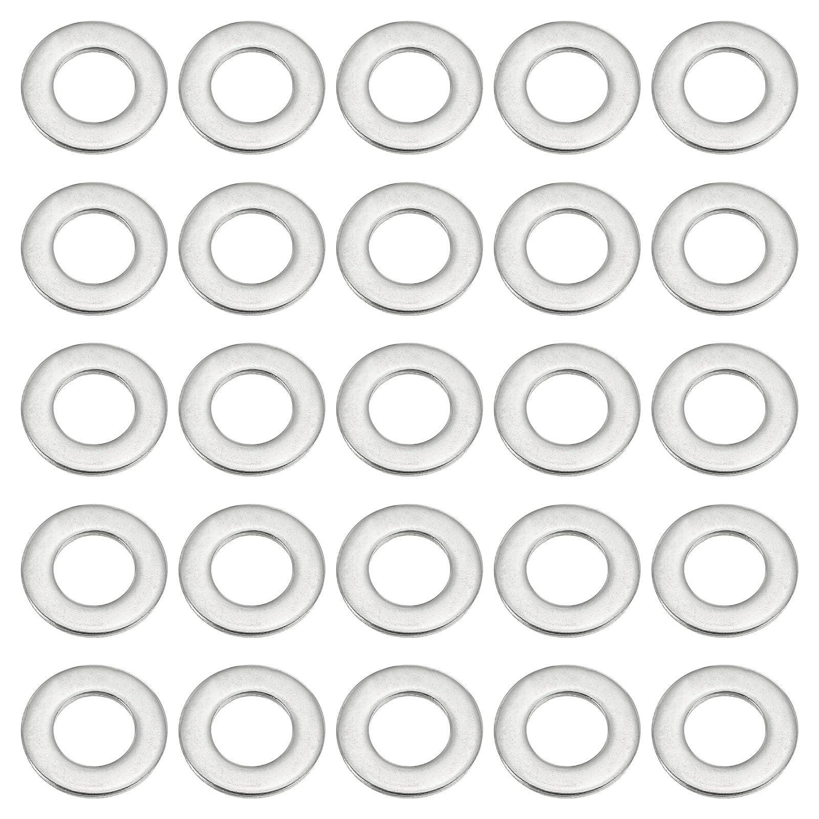 PATIKIL 304 Stainless Steel Flat Washer, 25 Pack 1/2" ID x 8/9" OD x 0.08" Thickness Metal Fender Washers Lock Washers for Screws Bolts Assortment