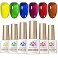 BORN PRETTY Neon Jelly Gel Nail Polish Glass Crystal Spring Summer Transparent Ice Jelly Gel Polish Collection Gift Nail Gel Minicure DIY at Home 6PCS