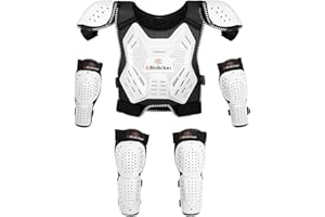 RIDBIKER Kids Dirt Bike Chest Protector Motocross Gear, Youth Motorcycle Riding Armor Vest Suit With Knee Guards Elbow Pads for Cycling Skiing MTB ATV