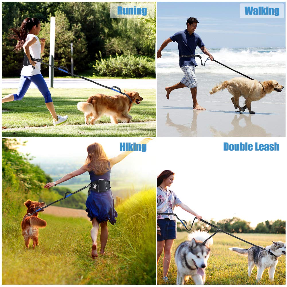 waist dog lead for 2 dogs