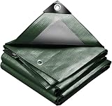 VOUNOT 1.5x6m Waterproof Tarpaulin 240 g/m² Ultra Heavy Duty Green