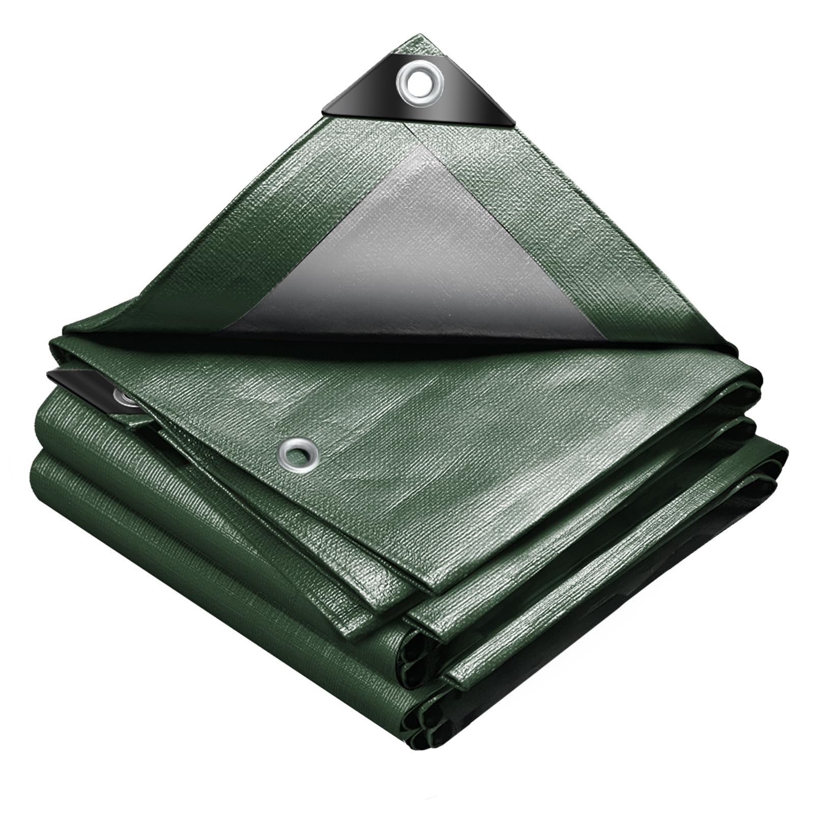VOUNOT 2x3m Waterproof Tarpaulin Ultra Heavy Duty 240 g/m² Tarp Large Ground Camping Sheet with Aluminum Eyelets for Outdoor Furniture Caravan Car Cover, Green