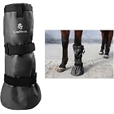 CareMaster Hoof Soaking Boot for Horse, Waterproof PVC Hoof Soaker Bag with EVA Foam Pad, Secure 3-Strap Equine Icing &amp; Soaking Boot for Hooves Care, Fits Most Hooves