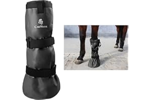 CareMaster Hoof Soaking Boot for Horse Hoof Wrapped EVA Padded Soaker Bag Equine Soaking Boot Easy Use for Hooves Care Icing Bucket Soaker Sack with 2 Elastic Bands