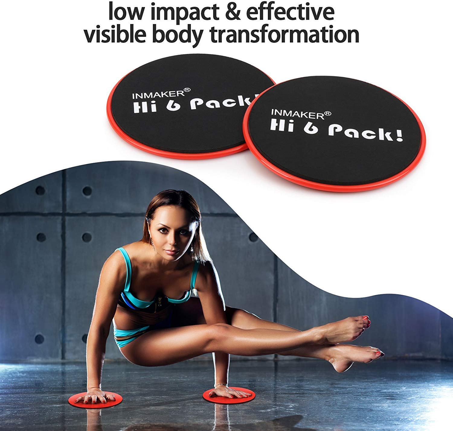 INMAKER Exercise Sliders Fitness, Dual Sided Strength Slides, Core Gliding Discs with Carry Bag, Manual and Ebook - Image 3