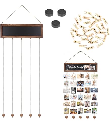 Guirlande Photo Murale Avec 30 Clips En Bois - Présentoir Suspendu Lumineux Et Bohème