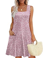 OFEEFAN Pink Dress for Women Summer 2025 Sundresses