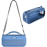 Protective Case for Bose SoundLink Max Speaker, Shockproof Silicone Cover with Shoulder Strap, Portable Travel Carrying Bag for Wireless Speaker Accessories (Blue)