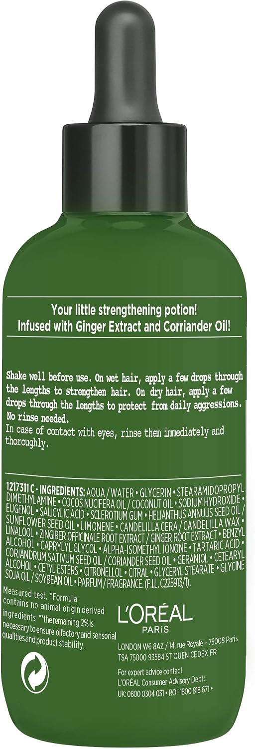 L'Oreal Botanicals Ginger & Coriander Fragile Hair Vegan Potion 125ml (Packaging May Vary), 125 ml (Pack of 1) - Image 5