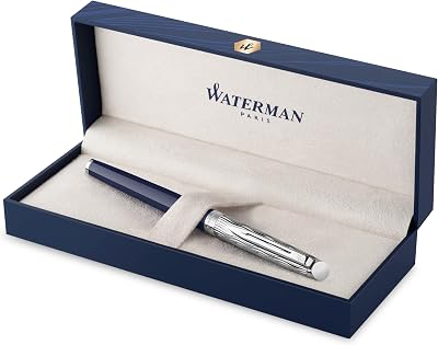 Waterman Hémisphère Fountain Pen Metal Blue Lacquer Chiselled Cap Nib Medium