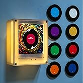 Retro Vinyl Refrigerator Magnet NFC Music Player with 9 Custom Vinyl Discs | 8 Pack Programmable NFC Music Discs,Smart Singing Fridge Magnet with LED Light,Magnetic Audio Player for Home Decor Gift