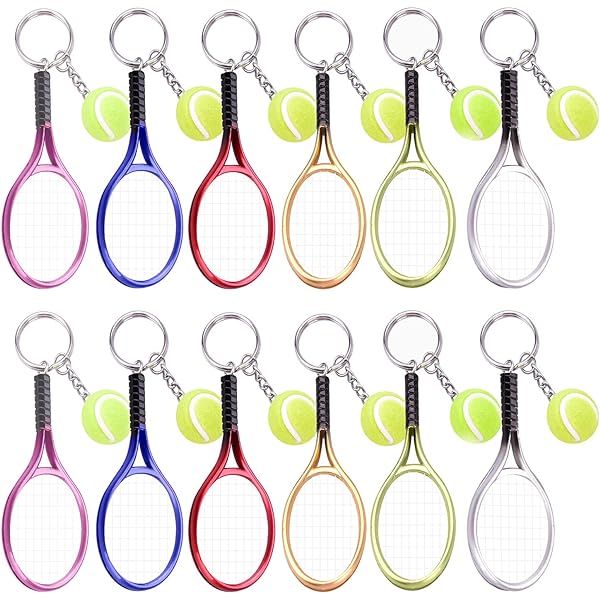 Manufacturer Personalized 3D Metal Tennis Ball Racket Sports Keyrings Keychains Llaveros Custom Tennis Key Chain Key Ring