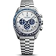 Pagani Design 1701 Men's Watch, Chronograph, VK63 Japanese Quartz Movement, Stainless Steel Bracelet, Water Resistant to 330 Feet (100 Meters), Sapphire Glass Wristwatch.