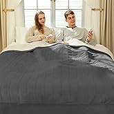 VELLUBAM Electric Blanket King 100" x 90" - Soft Flannel Sherpa Heated Blanket with Dual Control, 5 Heating Levels & 10 Hours Auto Off, Heating Blanket with ETL Certification (Grey)