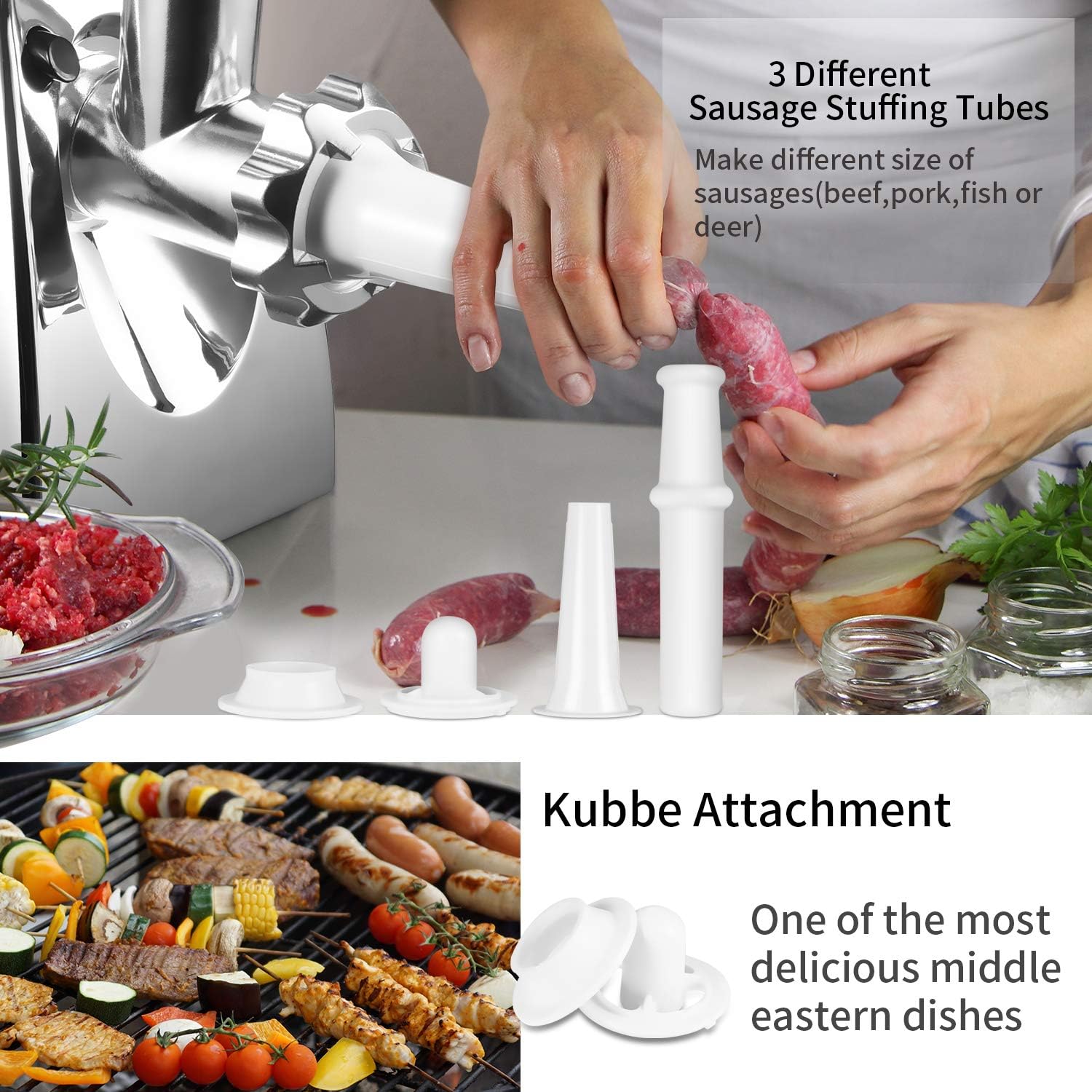 Nestling® Electric Meat Mincer Grinder and Sausage Maker,Powerful 2800