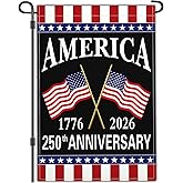 Yesuavt 250 Year America Anniversary Garden Flag Anniversary Usa Flag 12x18 Inch Outdoor We The People 1776 Patriotic American Garden Flags for Outside House Yard Decor