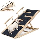 Dog Ramp for Bed, Ramp for Dogs to Get on Bed | Anti-Slip Traction Surface Pet Ramp,5 Adjustable Heights,40"L Pet Stairs for Small Large Old Dogs &amp; Cats,Holds Up to 120lbs