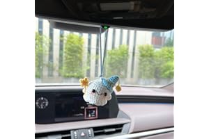 Refintural Handmade Cute Small Ghost Cute Pendant Halloween Decoration Car Mirror Hanging Accessories（Blue）