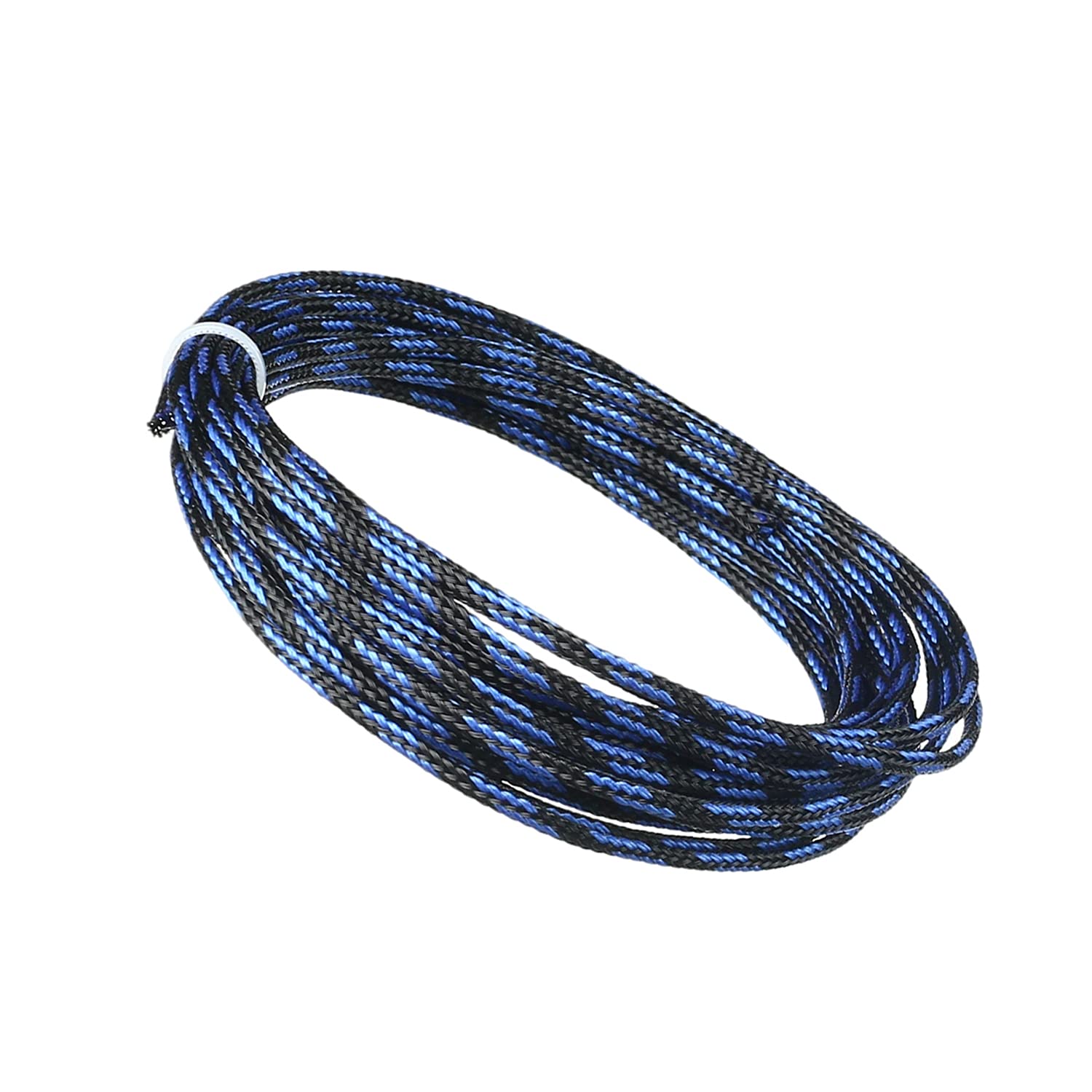 Othmro 1Pc Cable Tidy Sleeve, 5m Cable Protector, Desk Cable Management Cable Organizers Wire Tidy for TV/PC USB Cable, 3mm Width Black and Blue