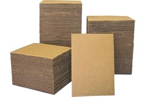 ANSSDO Premium Kraft Brown Corrugated Pads - 200 Packs, 3.5x4.5 Inch, Bulk Flat Cardboard Sheets for T-Shirts, Shipping, Mailing, Cardboard Crafts