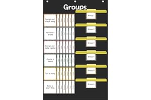 Jercecy Small Group Management Pocket Chart with 84 Cards, Classroom Jobs Chart Small Group Organizer for Classroom Teacher Must Haves School Supplies