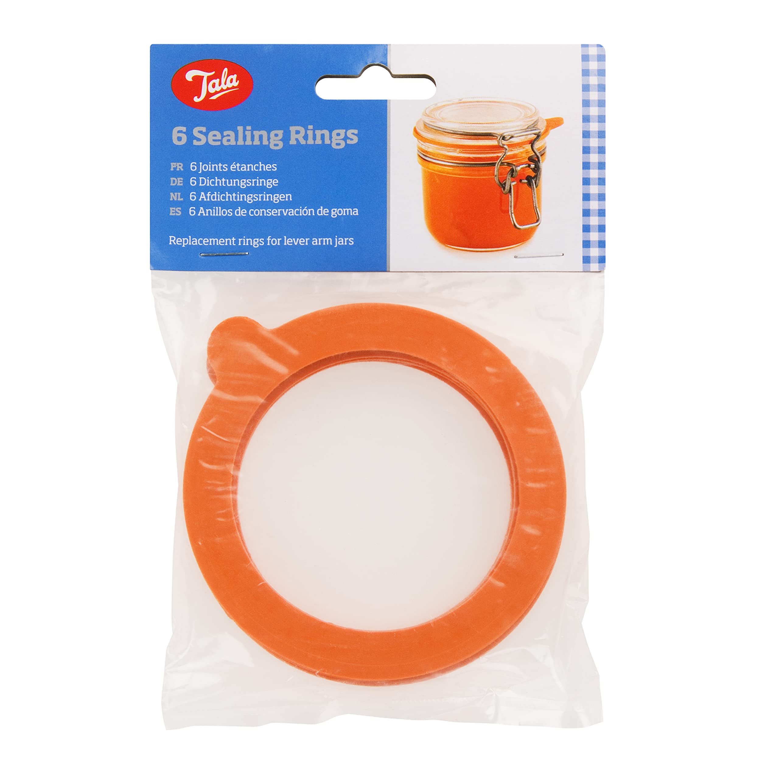 Tala 6 Jar Sealing Rings, Replacement Silicone Seals for Preserving and Storage Jars, Silicone seals creates an Airtight seal keep your goods fesher for longer and makes the Jar Leakproof
